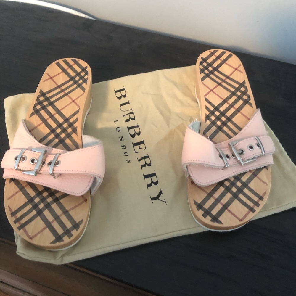 Burberry clog style sandals